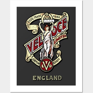 Vintage Veloce motorcycles Of Birmingham recreated by MotorManiac Posters and Art